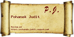 Pohanek Judit névjegykártya